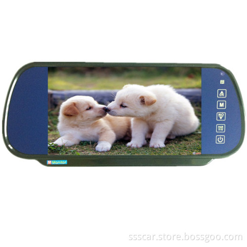 7 Inch Auto Dimming Rearview Mirror LCD Monitor with Bluetooth (2 video inputs)